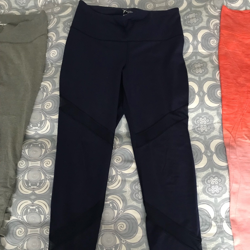 Old Navy Mesh Section Navy Blue Leggings, L
